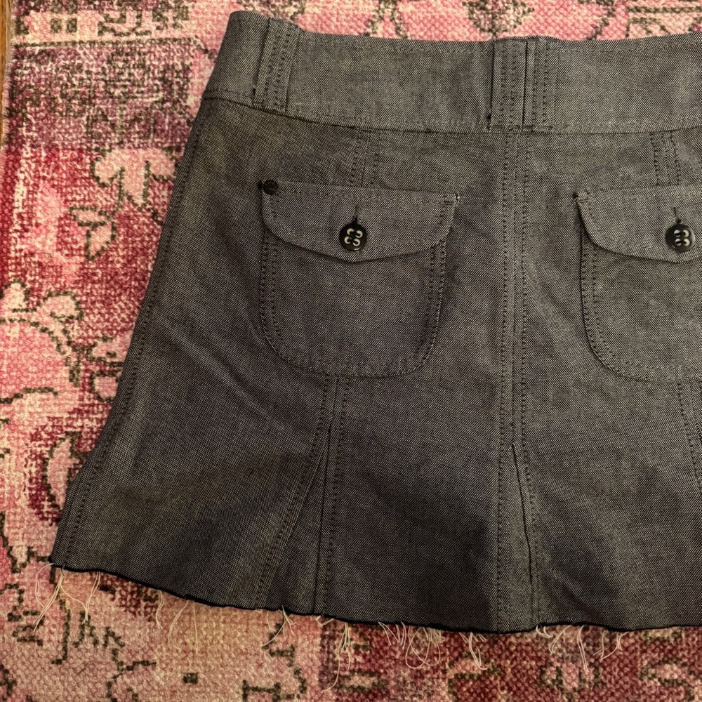 Y2K Esprit Charcoal pleated Mini Skirt with Buttoned Pockets - size 2 - Picture 6 of 16
